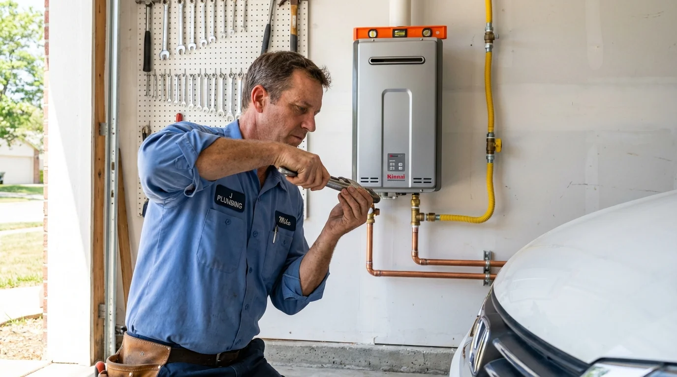 Tankless water heater installation by a Johns Plumbing LLC plumber in Fraser